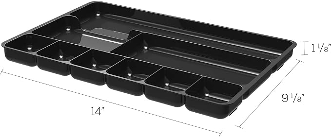 Deflecto 38104 Sustainable Office Desktop Organizer, 1" x 14" x 9", Black
