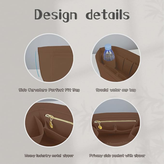 Lckaey Purse Organizer Insert For Le Pliage Large Purse Insert For Long Champ organizer1012-25Camel-L