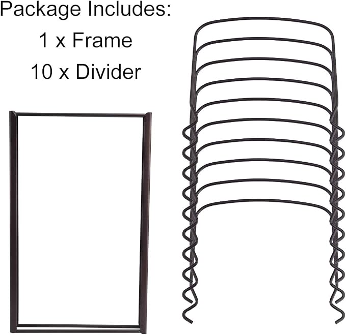 Toplife 10+ Bakeware Organizer Rack for Kitchen Bakeware, Cookware, Dinnerware, Cutting Boards, Plates, Pot and Pan Lids (Brown)