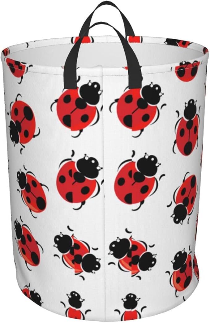 Ladybug Laundry Basket,Laundry Hamper,Collapsible Storage Bin, Oxford Fabric Clothes Baskets,Nursery Hamper For Home,Office,Dorm,Gift Basket