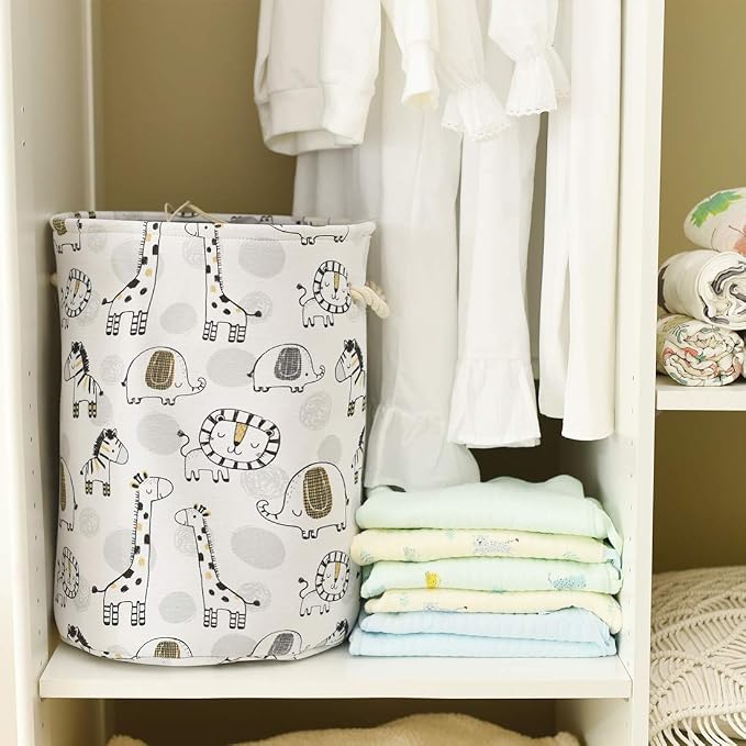 Baby Hamper Kids Laundry Basket Nursery Hamper Stuff animal Organizer,Toy Baskets Corner Stuffed Animal Storage Basket Kids Storage Basket Safari Nursery Decor Clothes Hamper for Boys, Giraffe
