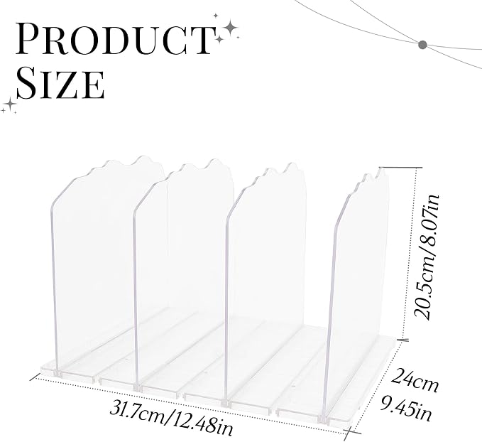 Purse Organizer for Closet, Handbag Storage Organizers for Small Closet, Acrylic Shelf Dividers, Clear Adjustable Bag Organizer, 1 Pack