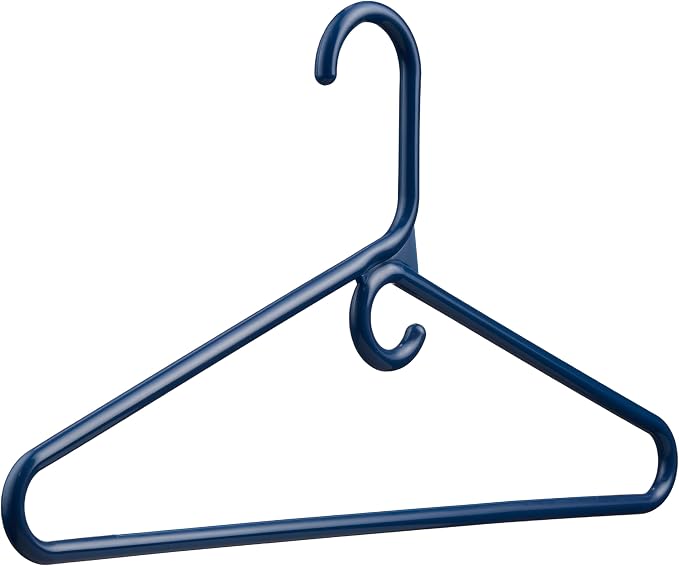 DEILSY™ Navy Heavy Duty Hangers with Hooks for Scarves & Belts – Thick and Strong Clothes Hangers for Shirts, Jackets, Pants, and Dresses – Space-Saving Plastic Hangers – Pack of 30