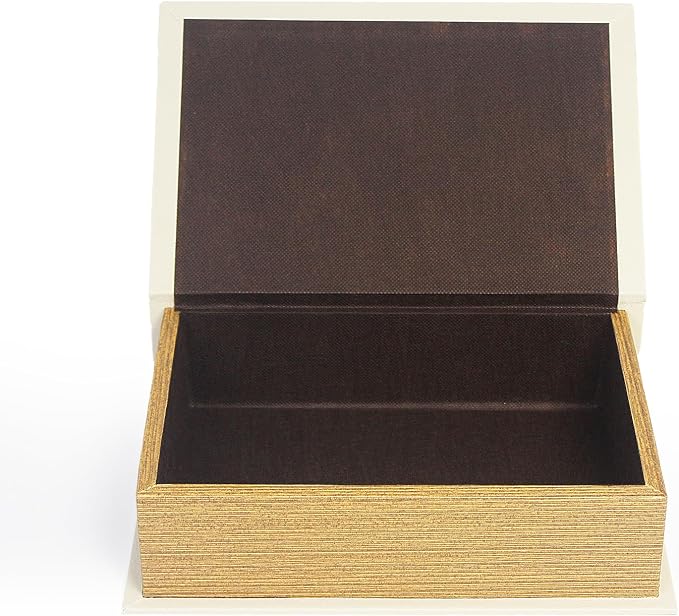 PACOLO Decorative Book Boxes, Faux Wood cover Storage for Hidden Jewelry, Money, and Cash (Merry)