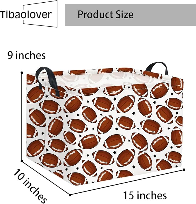 Rectangular Football Basket Kids Baby Storage Basket Cute Kids Toy Storage Bin Organizer Shelf Book Sports Footballl Room Decor(Football)