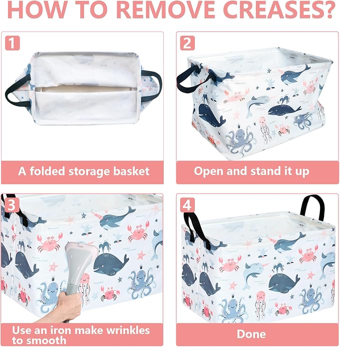 MAIZMZ Baby Storage Basket Cute Gifts Basket Toys Organizer Waterproof Kids Hamper Nursery Bins Women Storage Cube for Home/Dorm/Kitchen/Pet/Office/Closet/Shelf/Room Decor