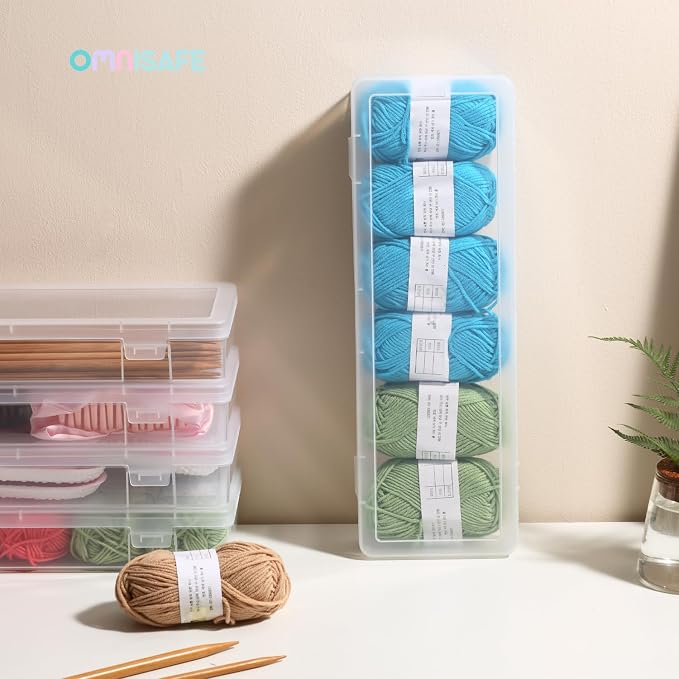 6 Pack Large Plastic Hobby Art Craft Organizer,Storage Containers | Stackable Design, Clear, Latching Lid, High-Grade Material, for Pencil Box, for Crayon