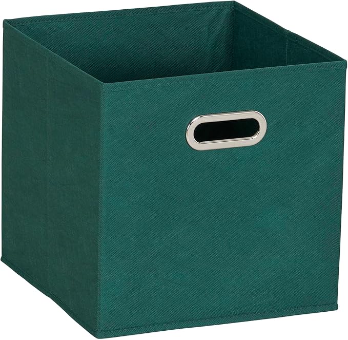 Household Essentials 6 ct Open Fabric Cube Storage Bins, Forest Green