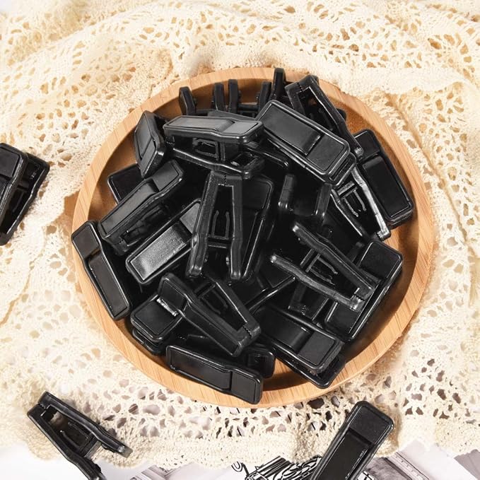 KISEER 80 Pcs Plastic Baby Hanger Clips Slim-line Finger Clips Set for Clothes Hanger Velvet Hanger (Black)