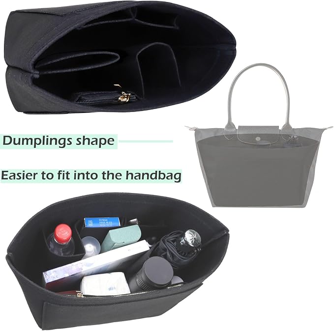 Lckaey Purse Organizer Insert for Le Pliage Neo Handbags Insert Organizer1012black-S