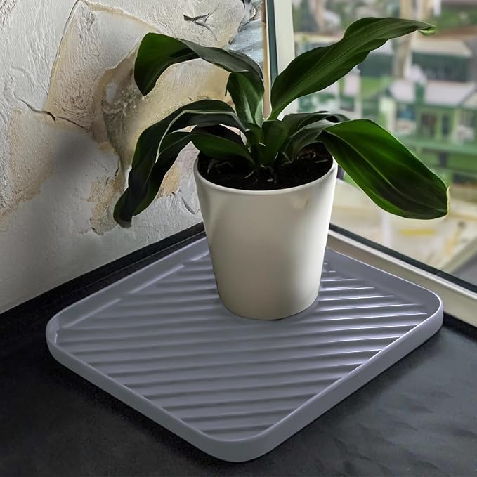 Silicone Organizer Tray for Kitchen Sink and Bathroom, Dishwasher Tray, Versatile Bathroom and Drawer Organizer Trays, Non-Slip Countertop (Gray)