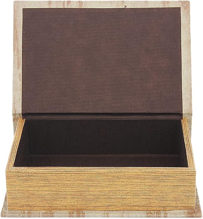 PACOLO Decorative Book Boxes, Faux Wood with Magnetic cover Storage for Hidden Jewelry, Money, and Cash (Afrikan animals)