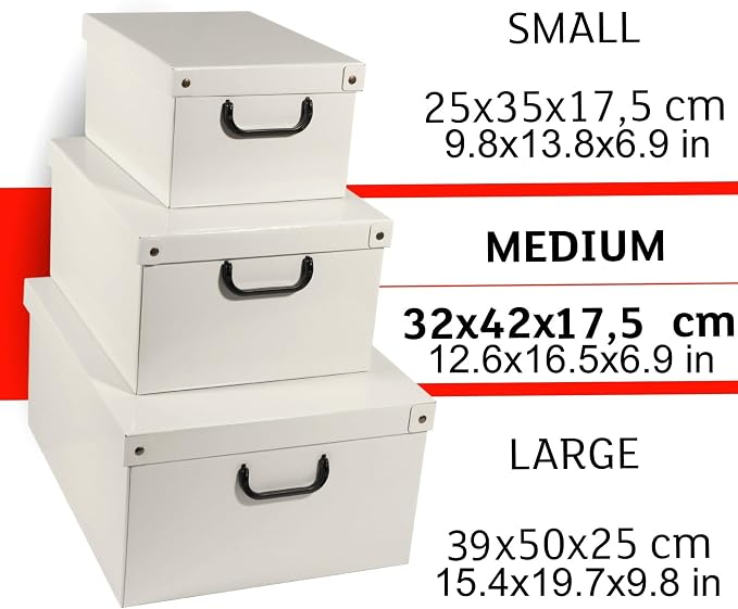 Lavatelli: Storage Box: Medium - Hortensia Hydrangeas - Lid & Handles, Decorative Cardboard Organizer, Stacks, Home-Clothes-Linens, 16.5 x 12.6 x 6.9
