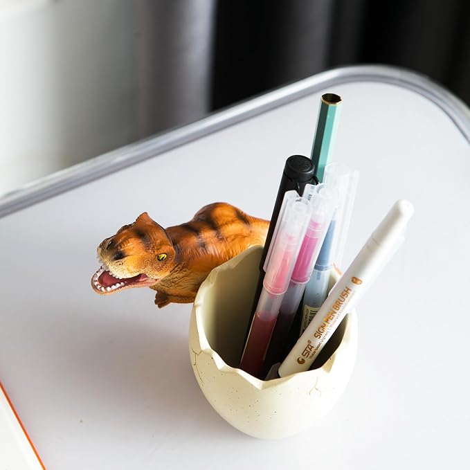 Dinosaur Pen Holder & Pencil Holder for Desk, T-Rex Desk Accessories Jurassic Park Office School Supplies, Dino Toothbrush Holder, Idea Gifts for Adults Kids Women Men