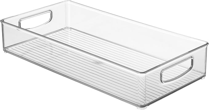 iDesign Stackable Clear Plastic Extra Long Pantry Organizers | Cabinet Storage Bins, For Kitchen
