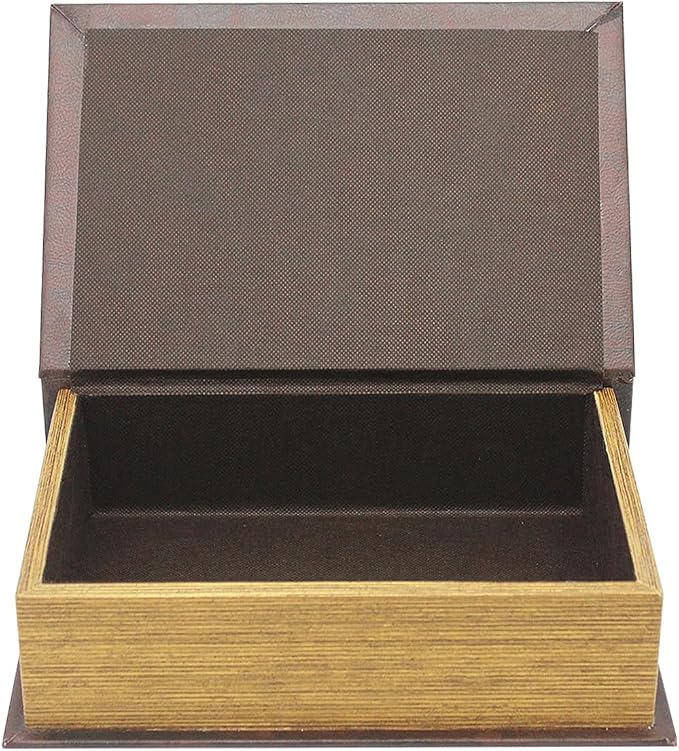 PACOLO Decorative Book Boxes, Faux Wood cover Storage for Hidden Jewelry, Money, and Cash (I am a cat)