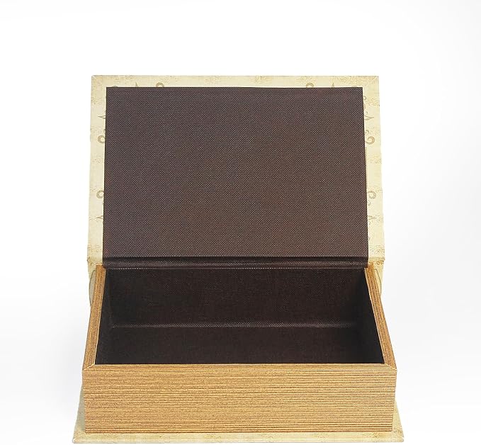PACOLO Decorative Book Boxes, Faux Wood cover Storage for Hidden Jewelry, Money, and Cash (Life is always Beautiful)