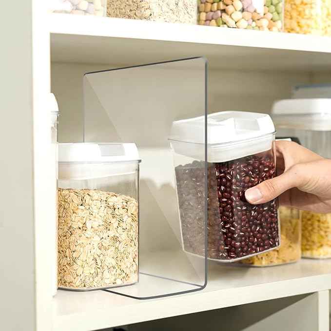 OKPOW Acrylic Shelf Dividers for Closet Organization: 12" Tall x 10" Deep Durable 8 Pack Clear Shelves Separators for Clothing Adjustable Purse Organizer