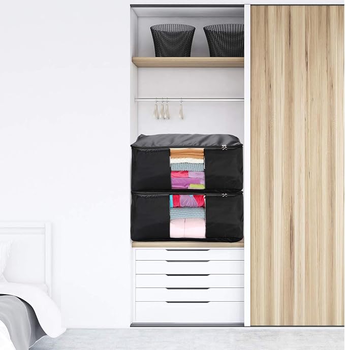 Clothing Pillow Beddings Blankets Organizer Storage Containers With Zippers,Breathable and Moistureproof.