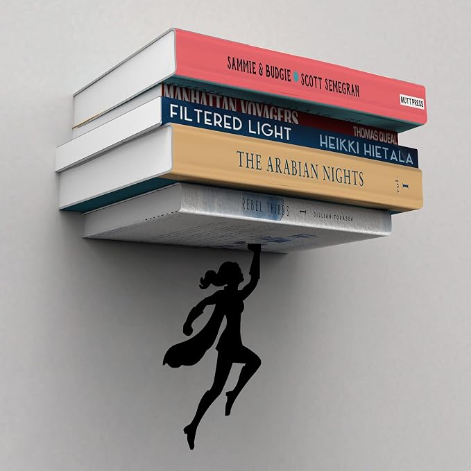 Artori Design Floating Bookshelf for Kids, Invisible Metal Book Shelf, Wall Decore Book Lovers Bookshelf (2 x Wondershelf)