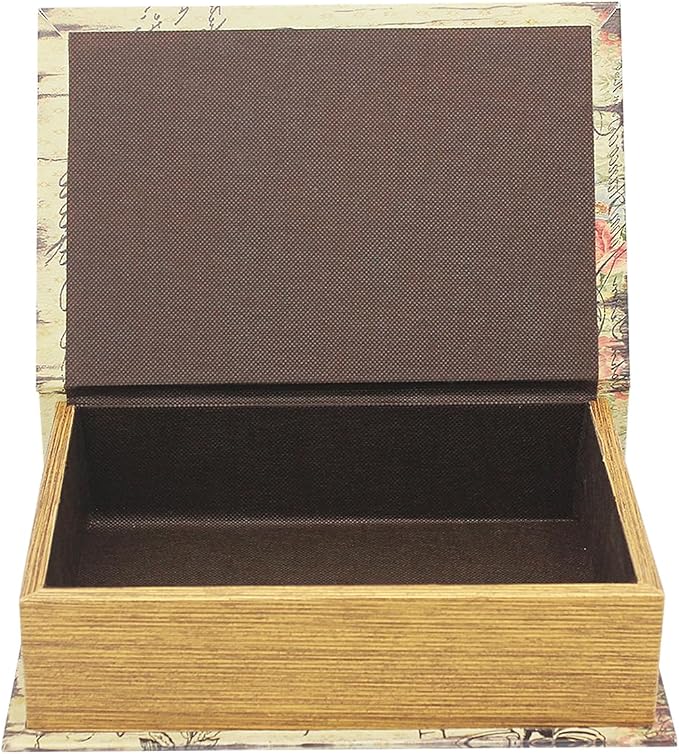 PACOLO Decorative Book Boxes, Faux Wood cover Storage for Hidden Jewelry, Money, and Cash (Butterfly)