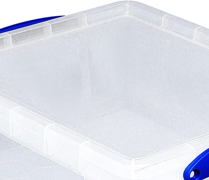 Really Useful Box Stackable 8.1L Plastic Storage Container Bin with Snap Lid & Built-in Clip Lock Handles for Home & Office Organization (10 Pack)