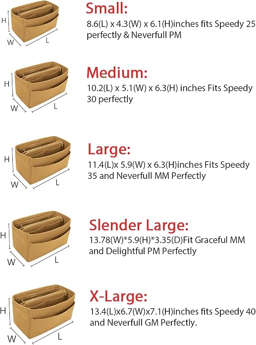 LEXSION Felt Insert Bag Organizer Bag In Bag For Handbag Purse Organizer Fits Speedy Neverful