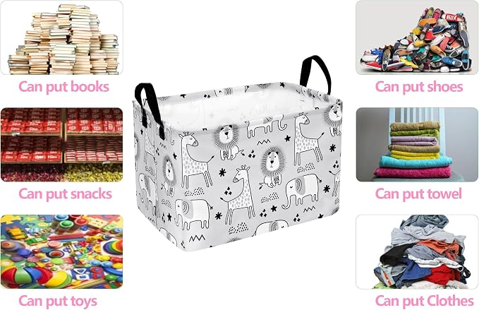 MAIZMZ Kids Storage Basket Baby Foldable Toys Organizer Bins Decorative Gifts Bakset Waterproof Nursery Hamper Women Storage Cube Kids Laundry Basket for Home/Dorm/Kitchen/Pet/Office/Closet/Shelf/
