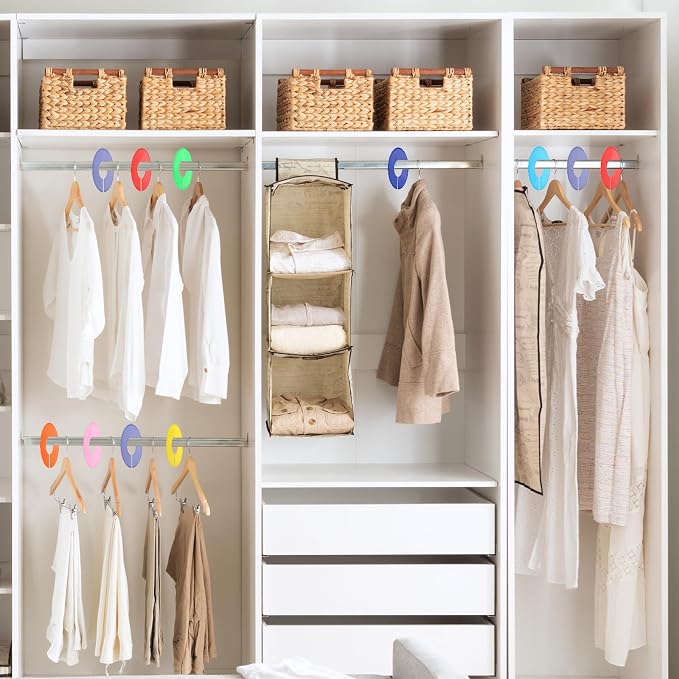 uxcell 10 Pcs Clothes Dividers,Round Closet Rack Dividers Clothing Rack Size Dividers Blank Labels Writable & Reusable for Hanging Clothes Sorting Size, Gray