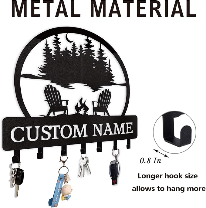 Dyoart Personalized Custom Name Key Holder - Wall Mounted Key Rack for Kitchen, Entryway, Hallway, Office, Doorway