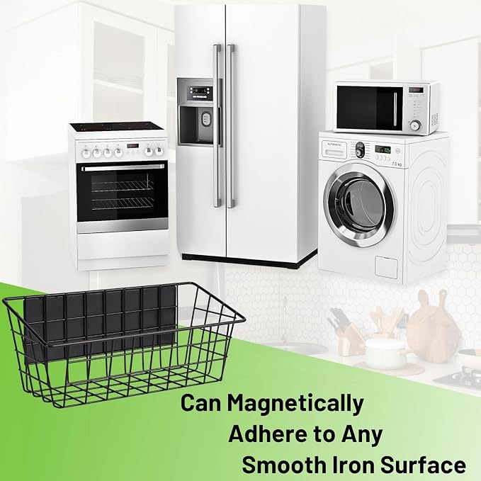 Ofiray-home Magnetic Shelf for Fridge, Seasoning Organizer with Strong Magnets for Kitchen Storage Organization, Moveable Magnetic Spice Rack for Refrigerator, Whiteboard, Kitchen Counter, Cabinet