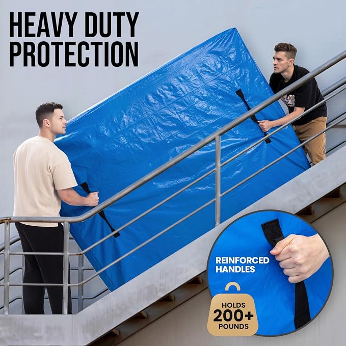 TAILI Full Mattress Bags for Moving and Storage, Heavy Duty Moving Supplies Mattress Cover with Reinforced Handles, Storage Cover Essentials Packing Protector