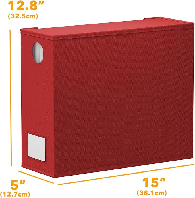 SpaceAid 12 Pack Bed Sheet Organizers and Storage, Foldable Organizer for Linen Closet, Set Folder Keeper With Window XL (Queen & King Size) Bedding Container (Red)