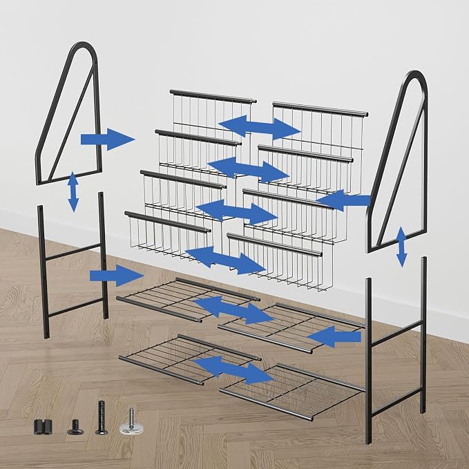 Metal Kids Bookshelf 5-Tier, Space Saving Book Storage with Toy Organizer, Durable Children Bookcase for Playroom Nursery Bedroom, Rust-Resistant Steel Frame, Montessori Classroom Shelf (Dark Black)