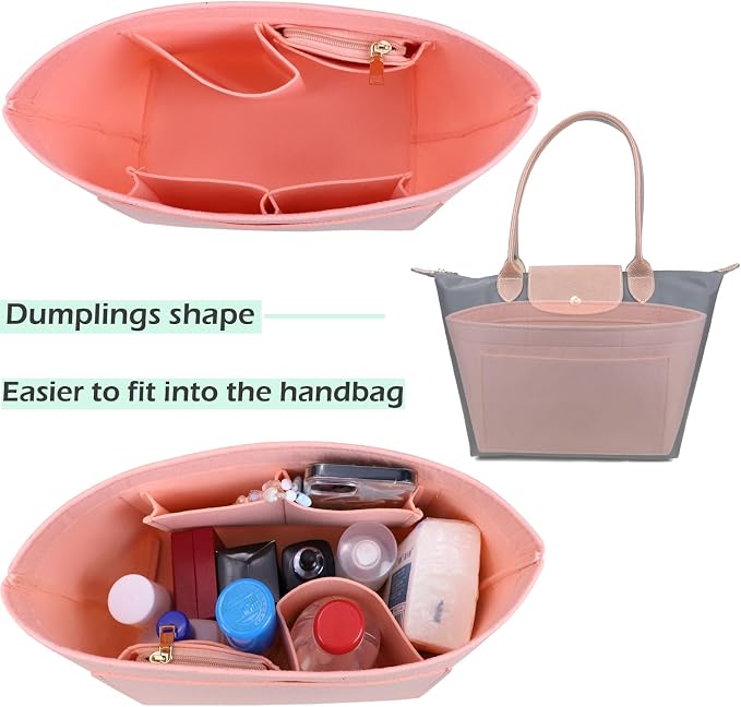 Lckaey Purse Organizer Insert for Le Pliage Neo Handbags Insert Organizer1012pink-S