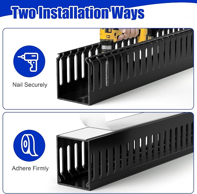 ZhiYo 2 x 2in Professional Server Rack Cable Management Raceway, 99in(6X L16.5in) Cable Raceway Kit, Electrically Safe PVC Open Slot Wire Raceway for Under Desk/Computer/Network Cords, Grey