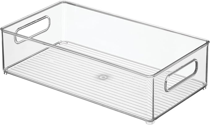 iDesign Stackable Fridge Bin, Set of 6, Clear | Kitchen Storage Bin, For Pantry, Cabinets, or Fridge