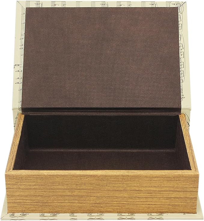 PACOLO Decorative Book Boxes, Faux Wood cover Storage for Hidden Jewelry, Money, and Cash (Soundtrack)