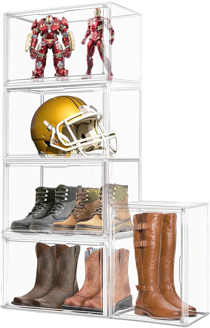 Extra Large Clear Storage Box for Cowboy Boots,Helmets,Large Handbag | For western style boots, motorcycle helmets, handbags, collectibles & seasonal storage while keeping everything organized