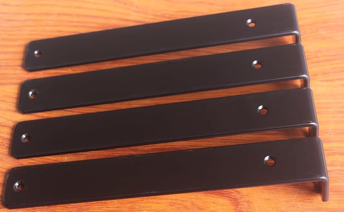 6 Pack - L 5" x H 2" x W1.5, 5mm Thick Black L Shelf Bracket, Iron Shelf Brackets, Metal Shelf Brackets, Floating Shelf, Shelf Supports with Screws Blind