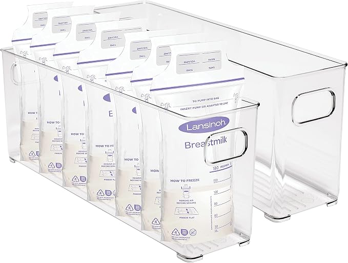bHome & Co Clear Plastic Storage Bins - Pantry Organization and Storage Containers Stackable Storage Bins Acrylic Bins for Organizing Cabinet Shelves Kitchen Organization Fridge Freezer Organizer Bins