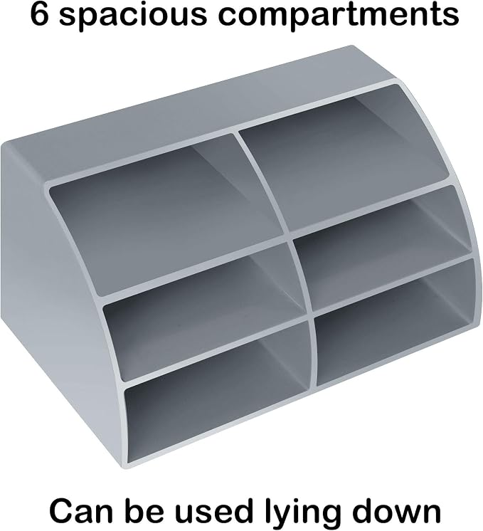 Acrimet Desktop Organizer - Easy Organizer Caddy Holder for Office, Home and School use (Plastic) (Silver Color)
