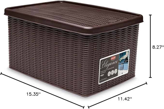 Stefanplast Elegance Storage Box, Mocha, 29 x 39 x 21 cm