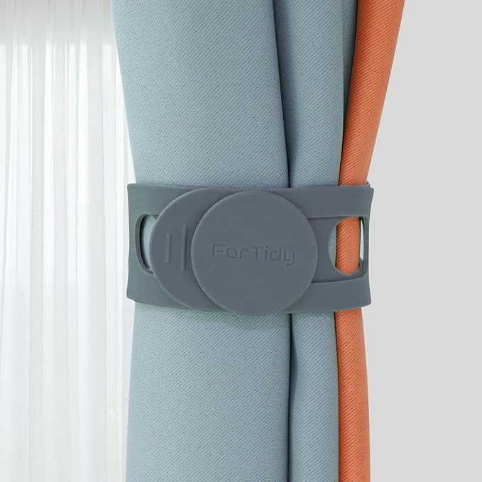 FORTIDY Silicone Latch Strap for Slow Cooker Lid, Patented Reusable Elastic Self-Locking Silicone Tie for Organizing Pot, Bento Box, Curtain, Cords, Yoga Mat, Camping Mat, 2pack (Black&Gray)