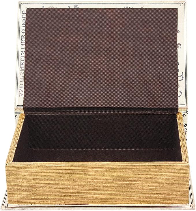 PACOLO Decorative Book Boxes, Faux Wood with Magnetic cover Storage for Hidden Jewelry, Money, and Cash (Coffee house)