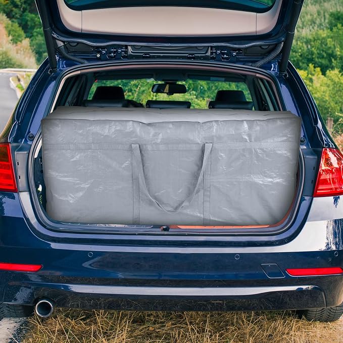 4 Pcs 96 Gallon Extra Large Moving Bags Heavy Duty Storage Bag with Strong Zipper Handle Foldable XXL Jumbo Storage Tote Packing Moving Box for College Dorm Travel Cloth Duffle (Silver)