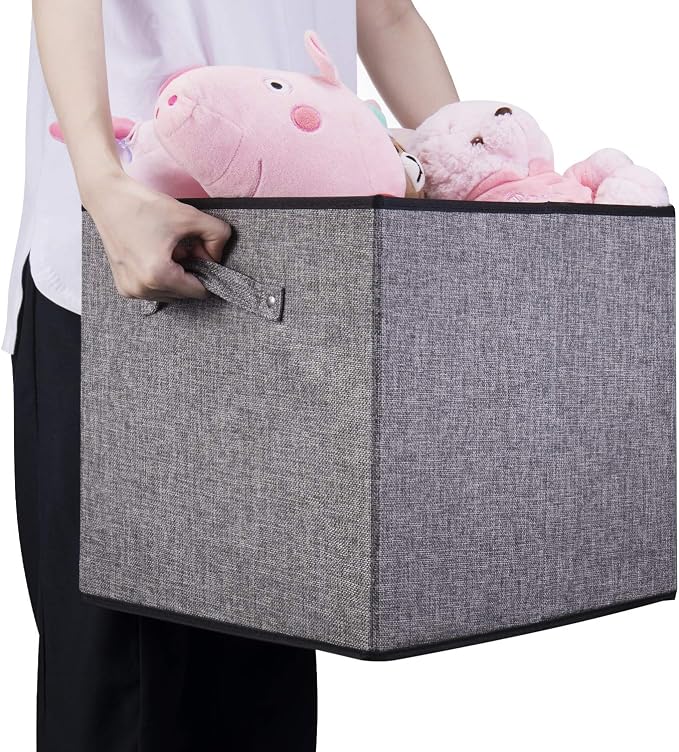 Cube Storage Bins, 13x15x13 inch Stroage Bin,4-Pack Large Storage Boxes with Handle for Organizing Shelf,Nurery,Home,Colset