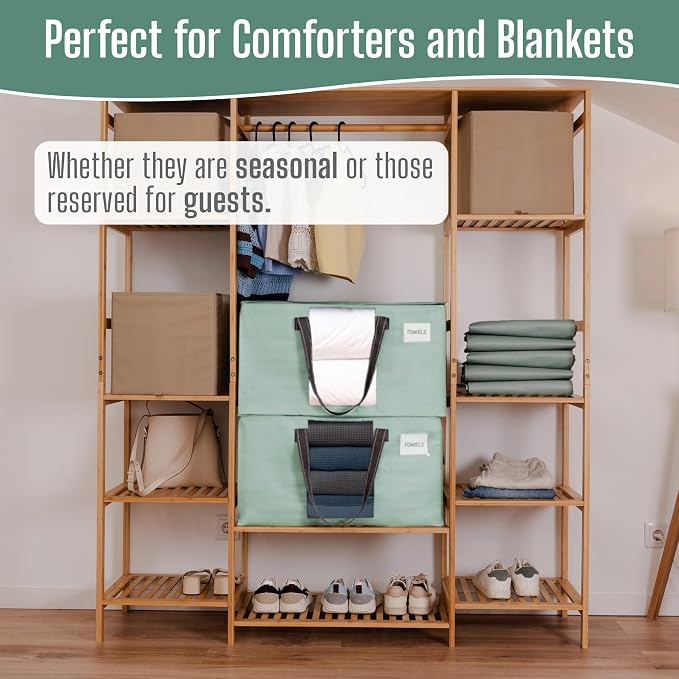 VENO 8 Pack Heavy Duty Moving Bags, Clothes and Comforter Storage Bags with Clear Window, College Dorm Essentials Packing Supplies, Foldable Boxes Alternative (Light Green Matte, 8 Pack)