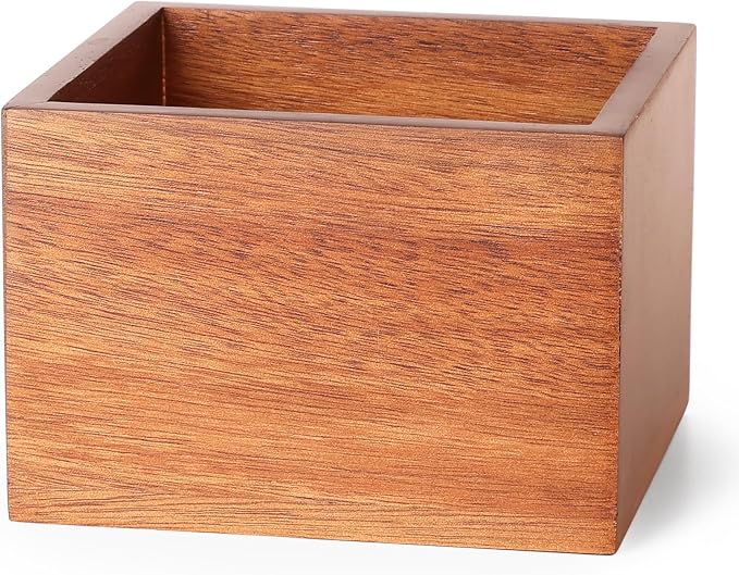 Remote Control Holder, Wooden TV Remote Holder for Table, Remote Organizer Caddy for Home Decor, Remote Box for Nightstand, Brown, 1 Slot - 5.1 Inch
