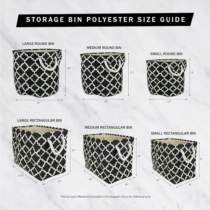 DII Polyester Container with Handles, Lattice Storage Bin, Large, Brown